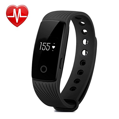 Willful SW321 Fitness Armband mit Pulsmesser - Bluetooth Armbanduhr Aktivitätstracker Schrittzähler Uhr mit Puls Schlafanalyse Kalorienzähler Vibrationswecker Anruf SMS SNS Vibration für Android iOS