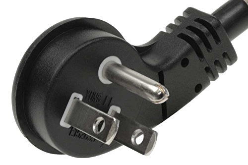 1ft Ultra Low Profile Angle NEMA 5-15P to 5-15R with 12 inches 16/3 AWG SJT