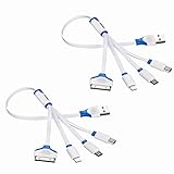 Vastar 2 PACKS Premium 4 in 1 Multiple USB Charging Cable Adapter Connector with Micro USB / Mini USB Ports for iPhone 6, 5, 4, iPad 4,3,2,Air,Galaxy S4, S5,Nexus 5, and More