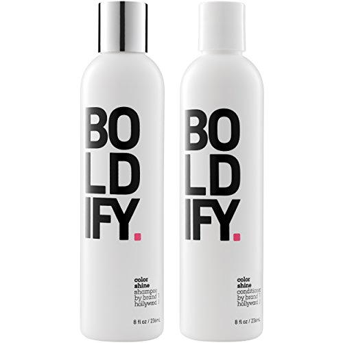 Color Hydrating Argan Oil Shampoo and Conditioner by BOLDIFY - 100% SLS Sulfate and Paraben Free - The Best Treatment for Keratin Treated, Damaged, Dry, Curly and Frizzy Hair - Color Safe (2 x 8oz)