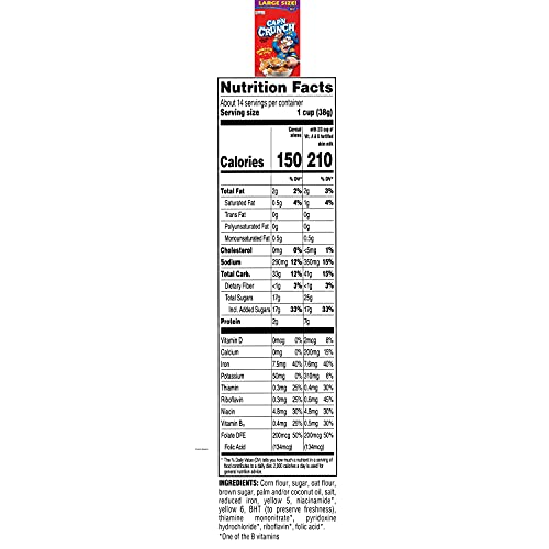 QUAKER CAP’N CRUNCH BREAKFAST CEREAL, 18OZ BOX, 18 OZ