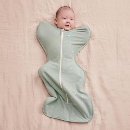 Love to Dream Swaddle UP, Baby Sleep Sack, 1.5 TOG, Self-Soothing, Longer Sleep, Snug Fit Helps Calm Startle Reflex, Newborn Essentials for Baby, Suitable for All Seasons, 8-13 lbs, Olive Twigs