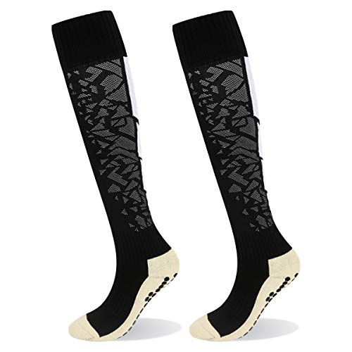 image for YUEDGE 2 Pairs Men's Anti-slip Football Compression Sock Deodorant Cus