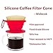 Wolecok Collapsible Pour Over Coffee Dripper, Set of 2 Silicone Reusable Cone Filter Holder with 50 Pcs #2 Paper Filters - For Home, Camping, Travel, Office (Red+Blue)