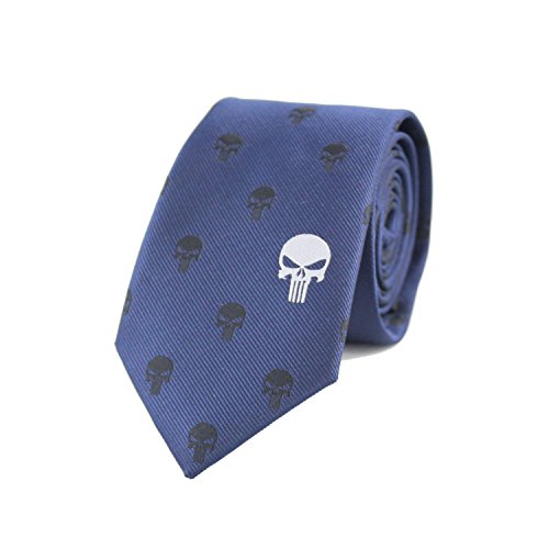MENDEPOT Microfiber Jacquard Punisher Symbol Pattern Necktie Comic Movie Theme Tie