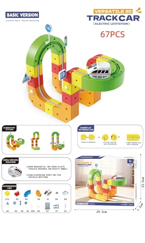 Last Page® Magnetic Electric Train Set for Kids 3–8, Modular 3D Tracks with Gravity-Defying Motorized, STEM Building Toy for Creative Learning, Electric Set Gift for Boys and Girls (121)
