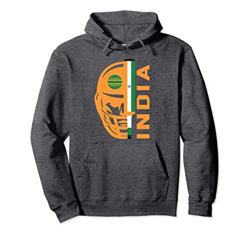 Cricket India Fan Helmet Ball and Bat Design Pullover Hoodie