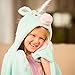 Fin Fun Wearable Hooded Blanket for Kids - Animal Hooded Blankets - Soft, Warm, Cozy, Portable, Double-Sided Fabric, Washable for Boys & Girls, Ages 4+ (Stardust Unicorn)