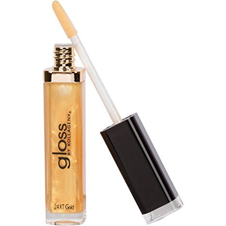KollagenX Lip Gloss – Infused with 24KT NGT Nano Gold + Collagen + Vitamin E. Formulated to Enhance Cell Renewal, Reduce Lip Wrinkles and Increase Lip Volume 0.27 fl. oz.
