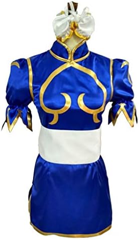 CLLMKL Women's Street Fighter Chun Li Cosplay Costume Dark Blue Dress