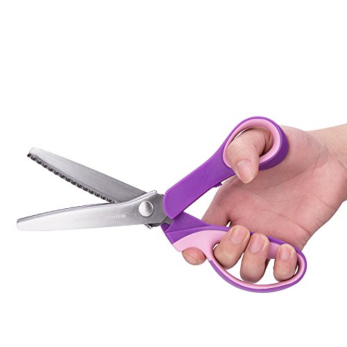 image for Galadim Pinking Shears Set (5MM, Purple, Pack of 2 PCS, Serrated & Sca