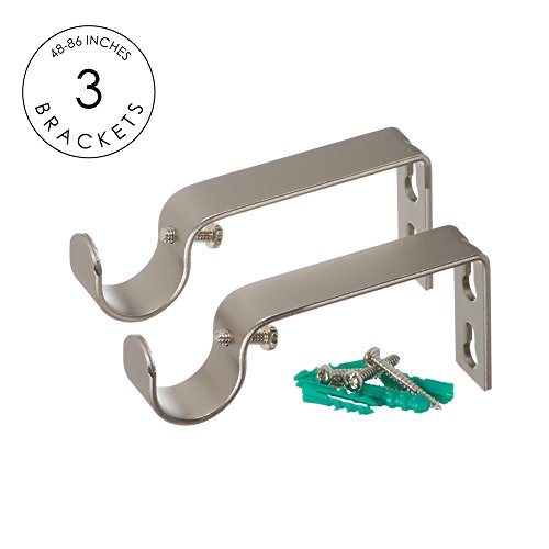 image for Ivilon Treatment Window Curtain Rod - Carved Square Finials, 1 1/8 in 