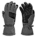 Palmyth Waterproof Ice Fishing Winter Gloves Warm for Cold Weather Men and Women 3M Thinsulate Windproof Insulated Thermal for Ski, Shovel Snow, Snowboard, Snowmobile, Touch Screen (Gray, Large)