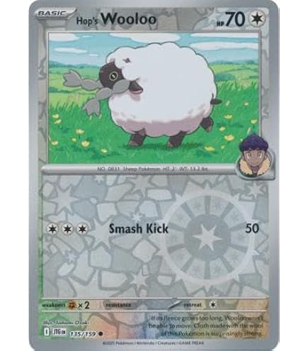 Amazon.com: Pokemon - Hop's Wooloo 170/159  Journey Together   Illustration Rare  Foil Single Card : Toys & Games