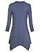 Casual Tunic Tops for Women,Timeson 3/4 Sleeve V-Neck Assymetrical Handkerchief Flowy Shirt Deep Blue XX-Large