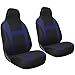 Motorup America Auto Seat Cover Set - Blue/Black Intergrated High Back Covers - Fits Select Vehicles Car Truck Van SUV