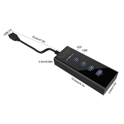 SUNKY PS4 / PS4 Slim / PS4 Pro USB Hub, 4Port USB 3.0 Hub High Speed