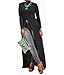 Womens Sexy High Front Split Long Sleeve Crewneck Clubwear Party Maxi Dress Tops