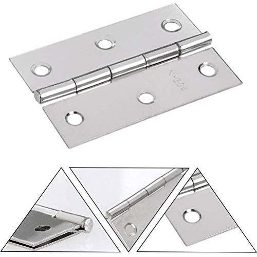 FOCCTS 18 Pack Folding Door Hinges, 2 x 3 inch Stainless Steel Square Butt Hinges for Home Furniture Hardware Closet Door with Enough Screw - Thumbnail 3