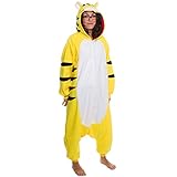 Silver Lilly Adult Pajamas - Plush One Piece Cosplay Tiger Animal Costume (L)