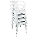 Furmax Metal Dining Chair Tolix Style Indoor Outdoor Use Stackable Chic Dining Bistro Cafe Side Metal Chairs (White)