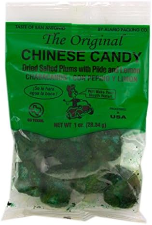 Alamo Candy Chinese Dried Salted Plums with Pickle &amp; Lemon 1 OZ (Pack of 17) + (6 Pack of Skittles, 2.17 oz)