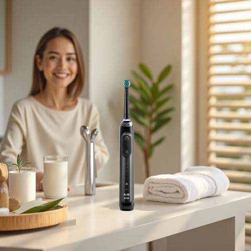 Recambios Cepillos Compatible con Cepillos Electricos Oral B, Cabezales de Dientes para Pro Vitality Smart Genius (16 Negro, 16 unidad (Paquete de 1))