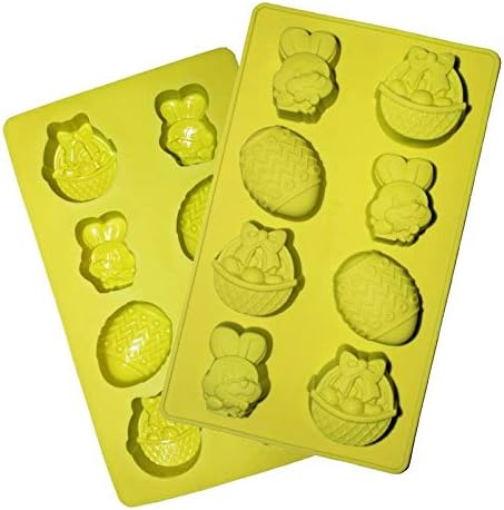 JADES Rabbit, Egg, Basket, All Easter Theme Silicon Chocolate Mold Blue