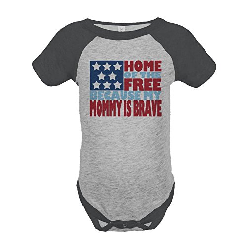 Custom Party Shop Kid's 4th of July Raglan Onepiece 18 Months Grey