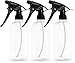 EPAuto 3 Pack Heavy Duty Chemical Resistant Bottles with Sprayer (16 oz), Clear