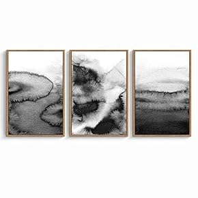 signwin 3 Piece Framed Canvas Wall Art Black...