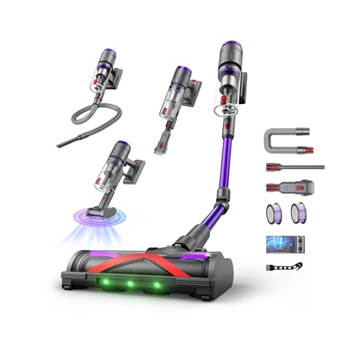 Circlio NOVAX T80 Pure Wireless Vacuum Cleaner 600W/58kPa/75 Min, Wireless Vacuum Cleaner with Folding Tube, Cordless Vacuum Cleaner for Mattresses, Carpets/Floors/Animal Hair