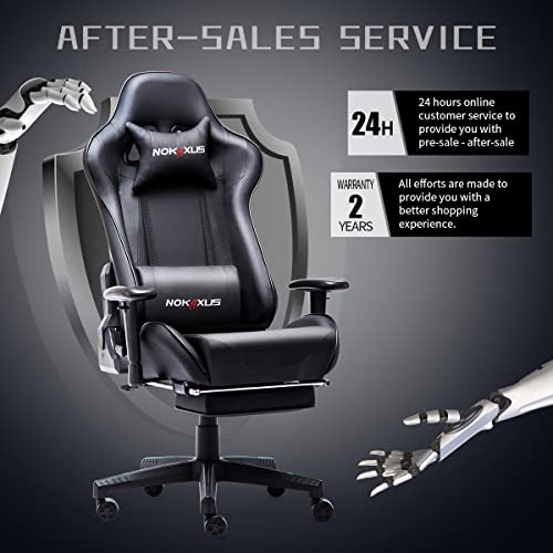 Nokaxus Gaming Chair Large Size Highback Ergonomic Racing Seat with