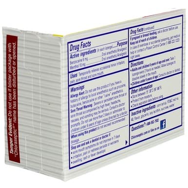 CHLORASEPTIC SORE THROAT LOZENGES, CHERRY, 18 CT