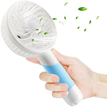 innislink Handheld Fan Mini Portable Handheld Fan Silent Personal Fan USB Rechargeable Cooling Fan Desktop Table Fan for Home Office Outdoor Travel USB Charging - Blue