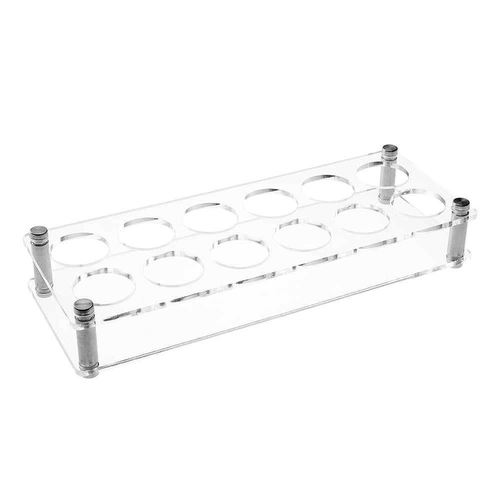 HOBBIESAY 12-Hole Shot Glasses Organizer Acrylic Rectangle Shot Glass Set Shot Glass Tray Holder Clear Shot Glass Tray for Christmas Party Club Bar Drinking 29x11cm