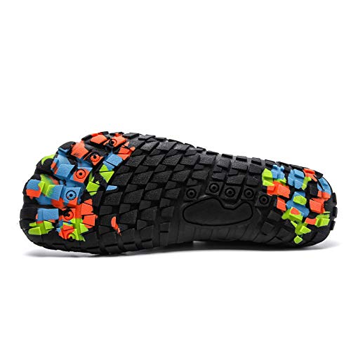 Bopika Water Shoes Sports Quick Dry Barefoot Shoes Diving Swim Surf Aqua Walking Beach for Mens Womens (12 M US Men, WG-Black)