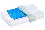 Dormire Contour Cooling Gel Memory Foam Pillow with Removable Bamboo Soft Pillow Case - 21.5