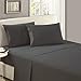 Mellanni King Size Flat Sheet - Iconic Collection Bedding - Hotel Luxury, Extra Soft, Cooling - Wrinkle, Fade, Stain Resistant - 1 Flat Sheet Only (King, Gray)