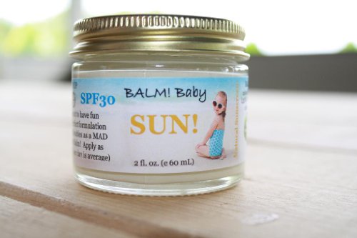 BALM! Baby All Natural Sunscreen SPF 30 - Made in USA! (2 Ounce - Glass Jar)