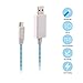 EL-AURORA Micro USB Cable，3 Ft Visible Flowing EL Light Charging Cable & Sync Data for Samsung, HTC, Android Smartphones and More (white)