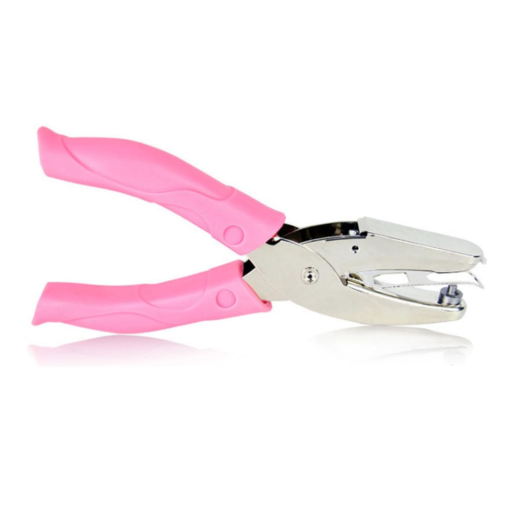 Medium Circle, Versatile Metal Single Hole Puncher 5 Unique Patterns Options, Hand-held and Soft-Handled for Crafts Clothing Tags DIY Projects Tickets Scrapbooking