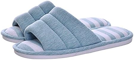 Indoor Knitted Cotton Home Flat Anti-Skid House Slippers (S, Blue)