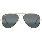 Ray-Ban Womens Rb3025 Classic Polarized Sunglasses, Legend Gold/Polarized Clear Gradient Dark Blue, 58 Mm US