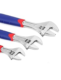 workpro 3 Piece 15,2 cm, 20,3 cm), 25,4 cm) Juego de llaves ajustables CR V con goma antideslizante Grips