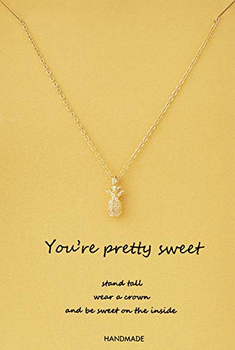 Zealmer Women 16K Gold Plated Pineapple Pendant Necklace