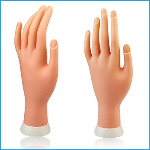 Ryvox(TM) 1Pcs Flexible Soft Plastic Flectional Mannequin Model Fake Hand for Nail Art Practice Display Tool