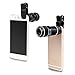 Telephoto Mobile Phone Camera Lens, Portable Universal 8X-12X Zoom Manual Focus Cellphone Camera Lens Clip-on Telephoto Lens for iPhone 7, iPhone 6S, HTC (Black)