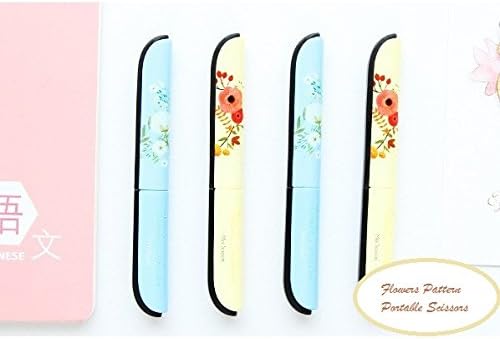 2 Pcs/ Creative Flowers Pattern Scissors Paper, Cutting Scissors Folding, Safety Scissors, Emergencies Scissors ( Random Color)