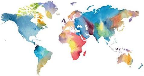 12shage Clearance!!! Large Removable Educational World Map Peel and Stick Wall Stickers for Kids Nursery Playroom Wall Arts Decor